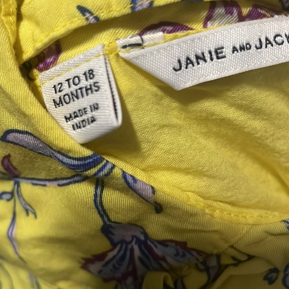 Janie and Jack Toddler Girl Aurora Floral Ruffle Dress Yellow - Picture 8 of 9
